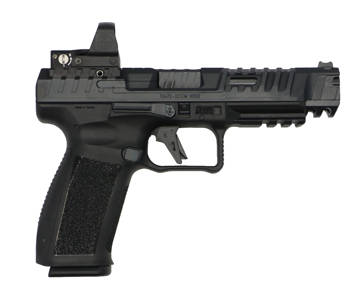 SFx Rival Canik  Dark Side Semi-Auto 9mm Pistol, 5" Barrel, 2-18 Round Mags, New W /  Leupold DeltaPoint Pro Mod 179585 N.V. Reflex Sight Installed