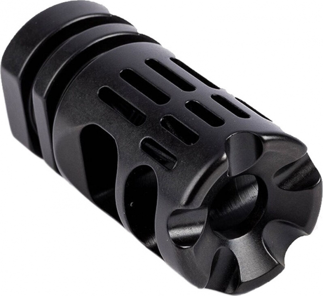 Aero Precision APVG100003A VG6 Gamma Muzzle Brake 1.72" L 5/8x24 tpi 17-4 Stainless Steel Black Nitride