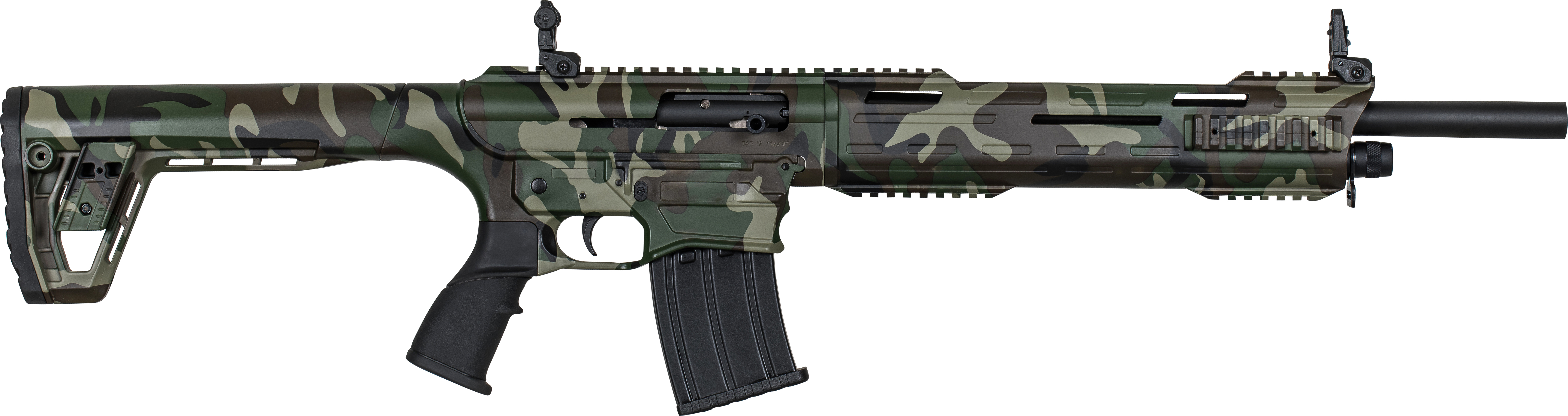Tokarev TAR12 M81 Camouflage - Semi-Auto 12 Gauge Shotgun - 18.5" Barrel, 5 Round Magazine, Flip-Up Sights, Choke Set Included,  21000167
