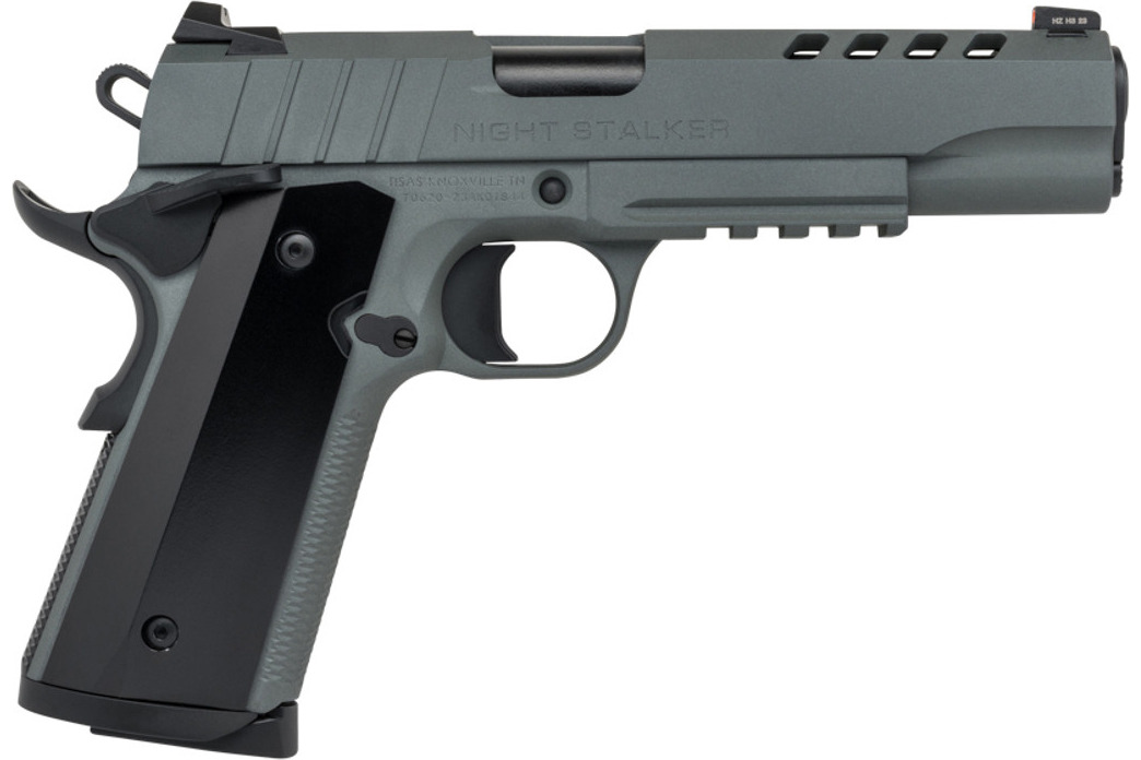 Tisas 1911 Night Stalker 10mm  5" Barrel 8rd Semi-Auto Pistol Gray Rail