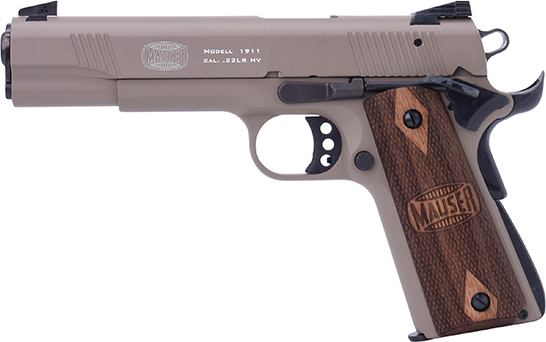 Blue Line Global 4110604 Mauser 1911 5 US TAN Walnut Logo Grips