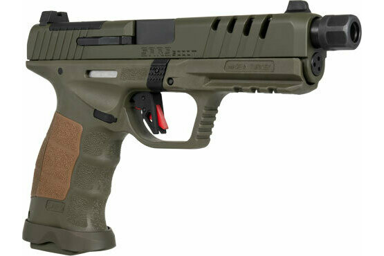 SAR USA 9SOCOMOD 9X Socom 9mm Semi-Auto Handgun, OD Green, One 17 and One 21 Round Mag