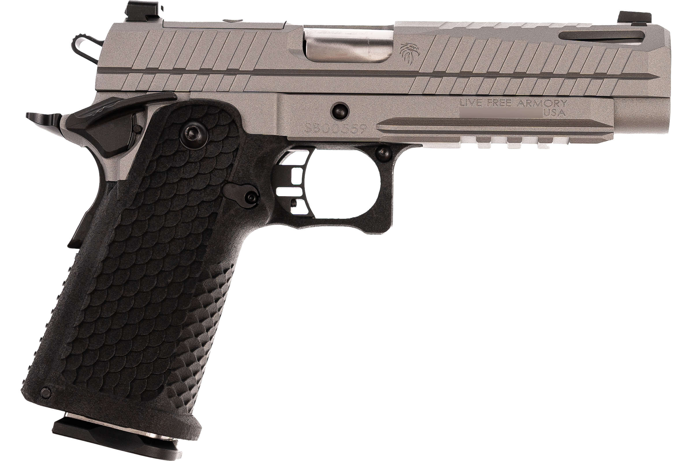 Live Free Armory Apollo 11 Full Size 9mm 5" Barrel 17rd Semi-Auto Pistol W/ Gray Finish, Optics Ready - Double Stack 1911-Style Handgun