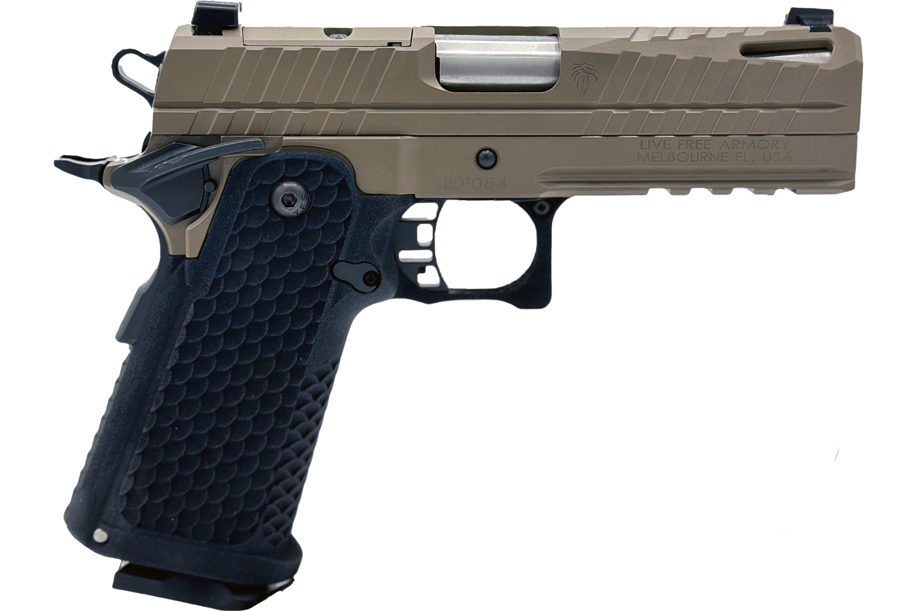 Live Free Armory Apollo 11 Compact 9mm 4.15" Barrel 17rd Semi-Auto Pistol W/ FDE Finish - Double Stack 1911-Style Handgun