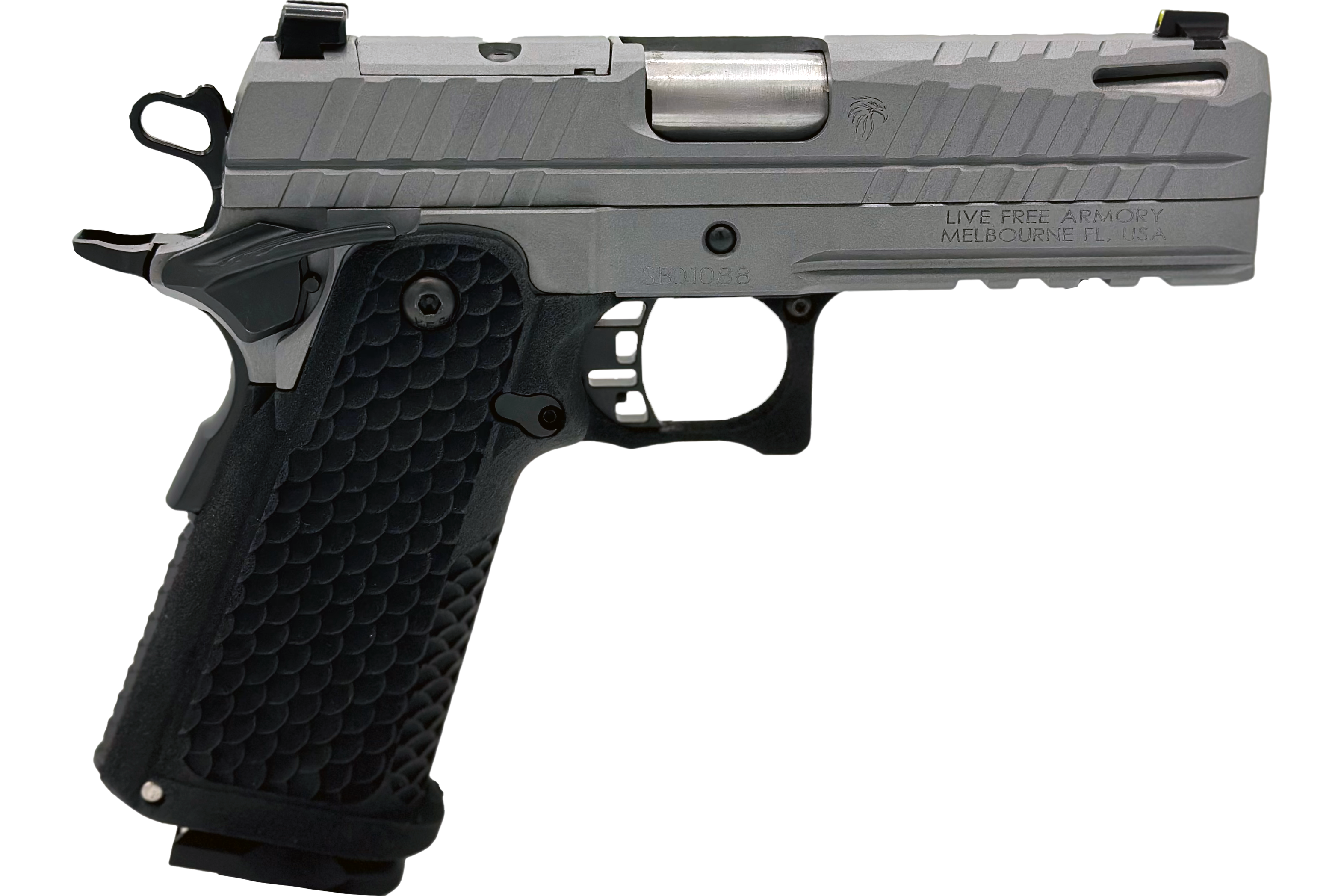 Live Free Armory LFAPC81303 Apollo 11 Compact, Double Stack 1911, Optic Ready, 9MM Caliber, 17+1 Capacity, 4.15" Barrel - Gray