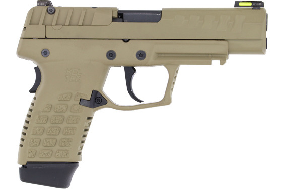 Kel-Tec P15 P15TAN Pistol 9mm 4" Barrel 15rd Striker-Fired Tan Polymer Hi-Viz Sights, Accessory Rail.