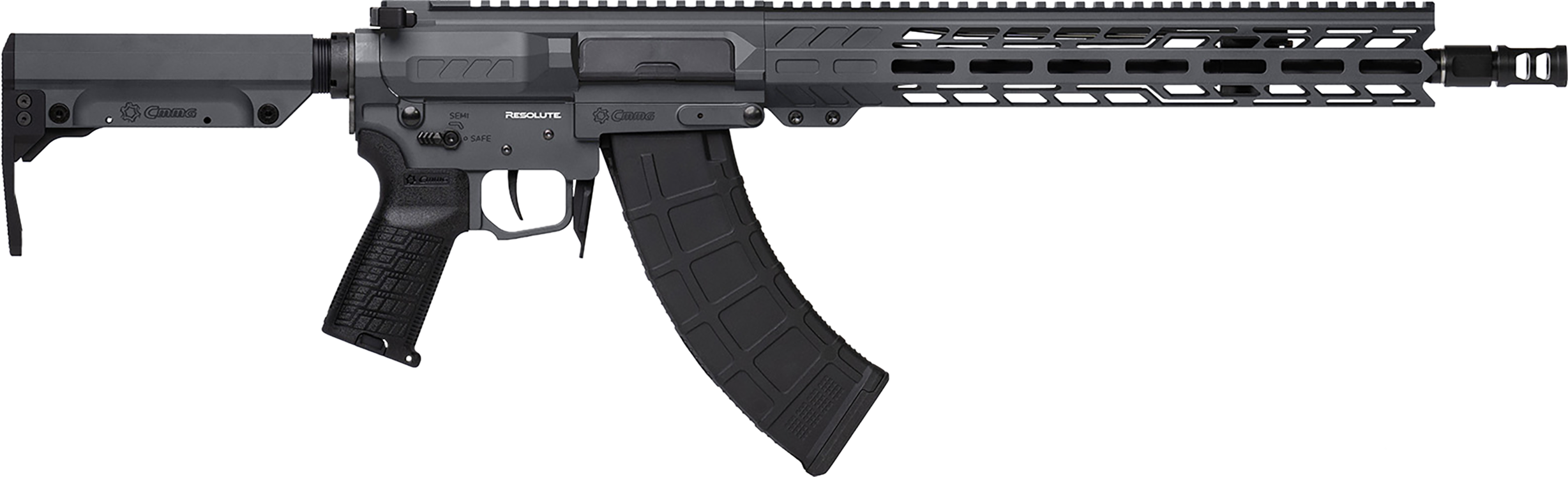 CMMG RESOLUTE Mk47 Semi-Automatic 7.62x39mm Rifle, 14.3" Barrel with Pinned & Welded Muzzle Device, 30+1 Capacity, - Sniper Grey Cerakote - 76AED0ASG