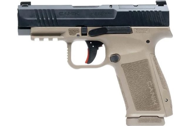 Canik HG7883BD-N Mete MC9LS 9mm Semi-Auto Pistol, 3.63" Barrel, Optic Ready, 2-17 rd Mags, Holster, Mag Loader, Full Acc Pkg, Black Slide/FDE Frame
