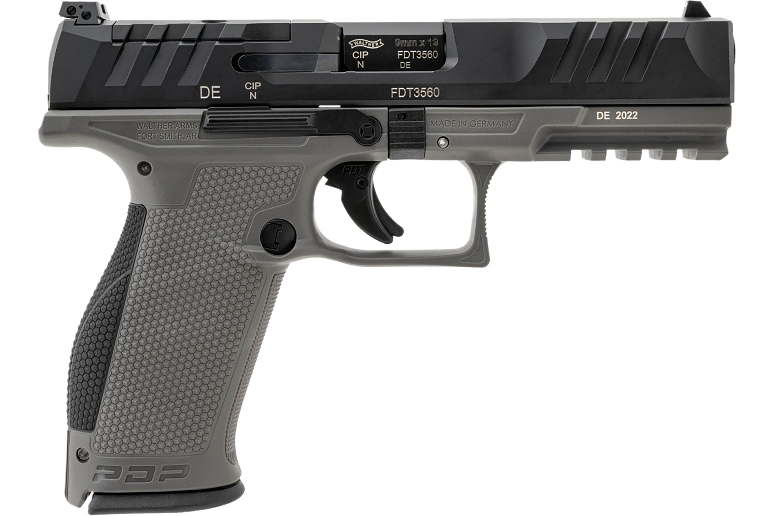 Walther Arms 2858371 PDP Optic Ready 4.50" 18+1 Black Steel Slide Performance Duty Textured Polymer Grip