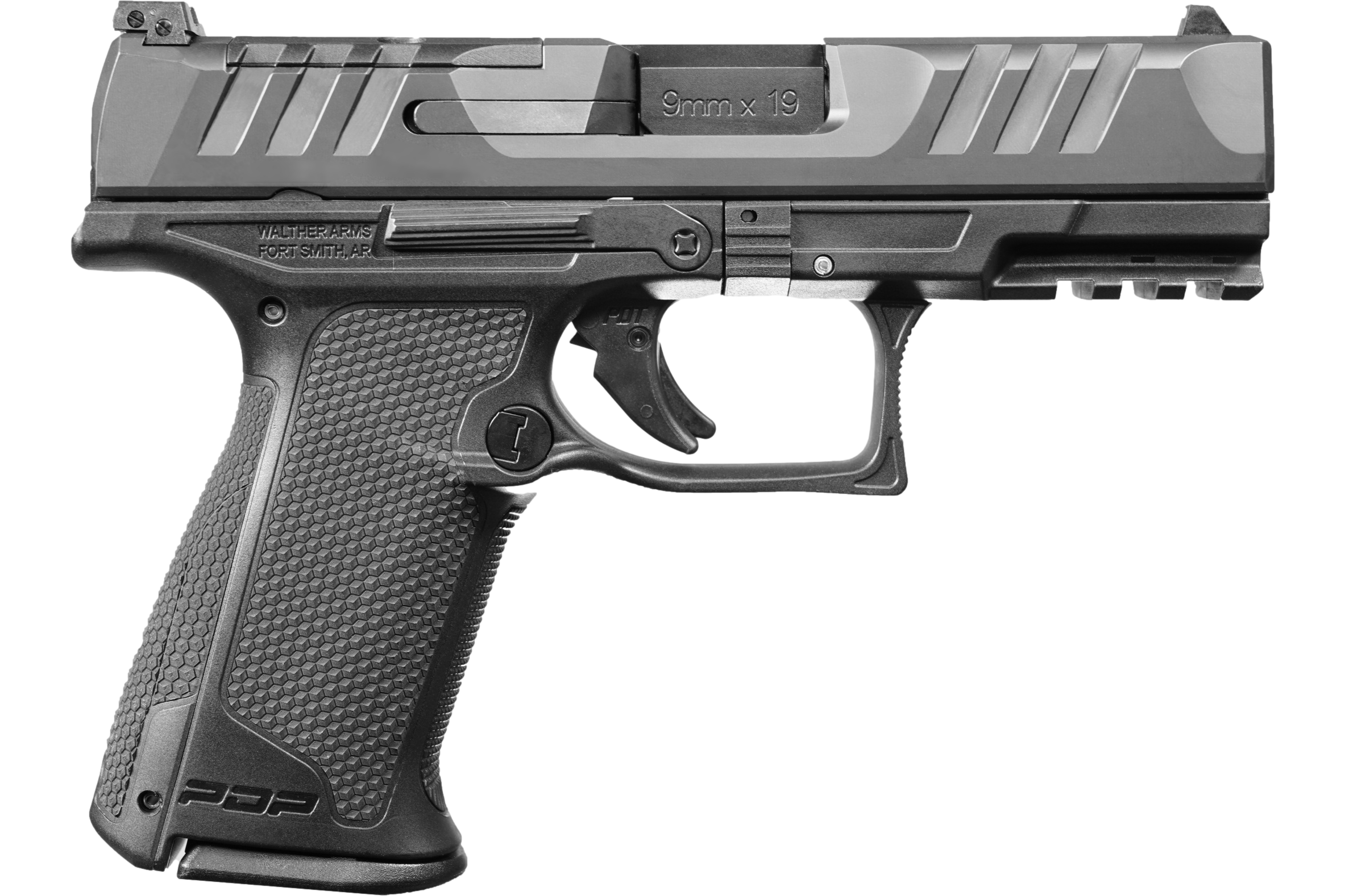 Walther Arms 2871831 PDP F-Series 10+1 4" Black Steel Barrel, Black Optic Ready/Serrated Slide, Black Polymer Frame w/Picatinny Rail, Black Performance Duty Texture Grips, Ambidextrous