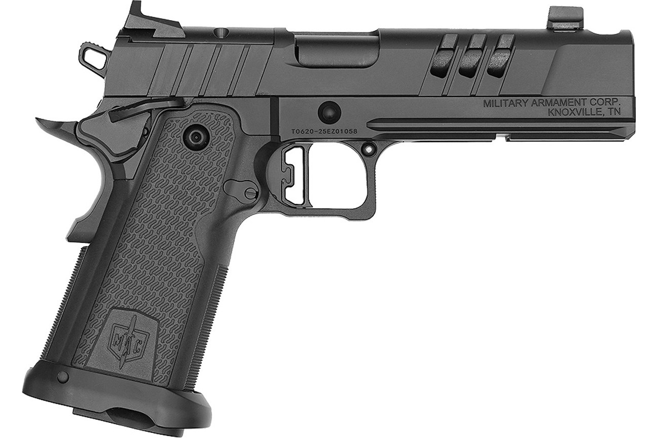 Military Armament Corporation MAC9DS-D COMP, Double Stack 1911, AOS Optic System, 5" Comp Barrel, 2-17rd Mags, Semi-Auto Pistol, Black 12500016