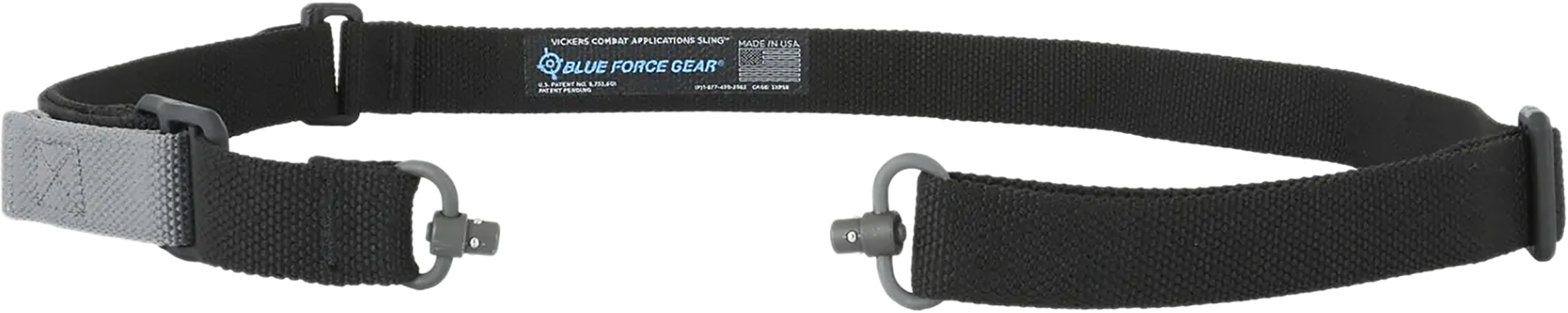 Blue Force Gear Vickers Push Button Sling, Sling, Black Cordura, 36"-62" OAL, 1.25" Width, MPN VCASPB100AABK.