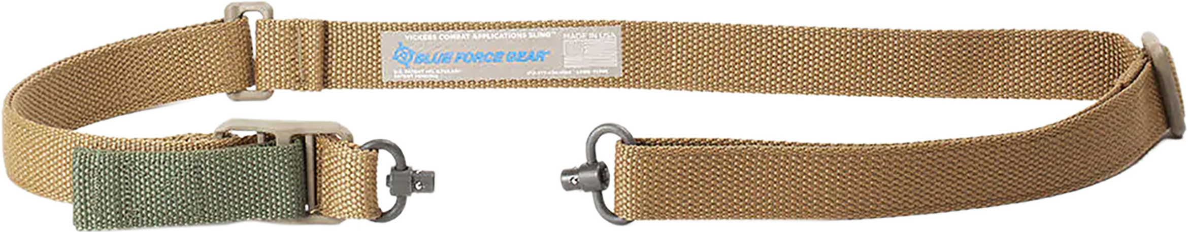 Blue Force Gear Vickers Push Button Sling Coyote Brown, 1.25" Cordura, 36–62" Adjustable Length, Padded Rifle Sling.