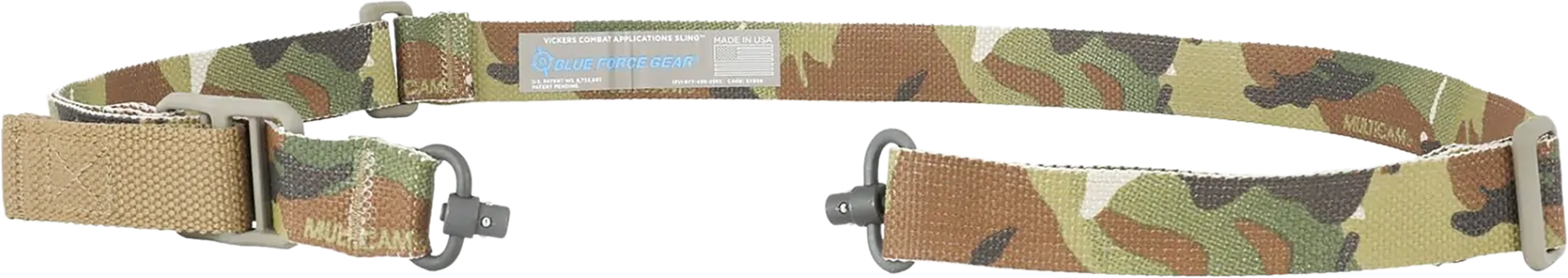 Blue Force Gear Vickers Push Button Sling MultiCam Cordura Padded Rifle 1.25" x 36"-62" OAL VCASPB125AAMC.