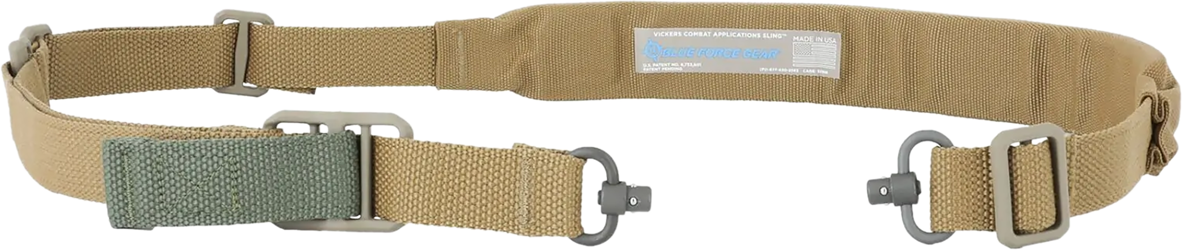 Blue Force Gear Vickers VCASPB200AACB Sling Coyote Brown Padded Cordura 1.25" Webbing Push Button QD.