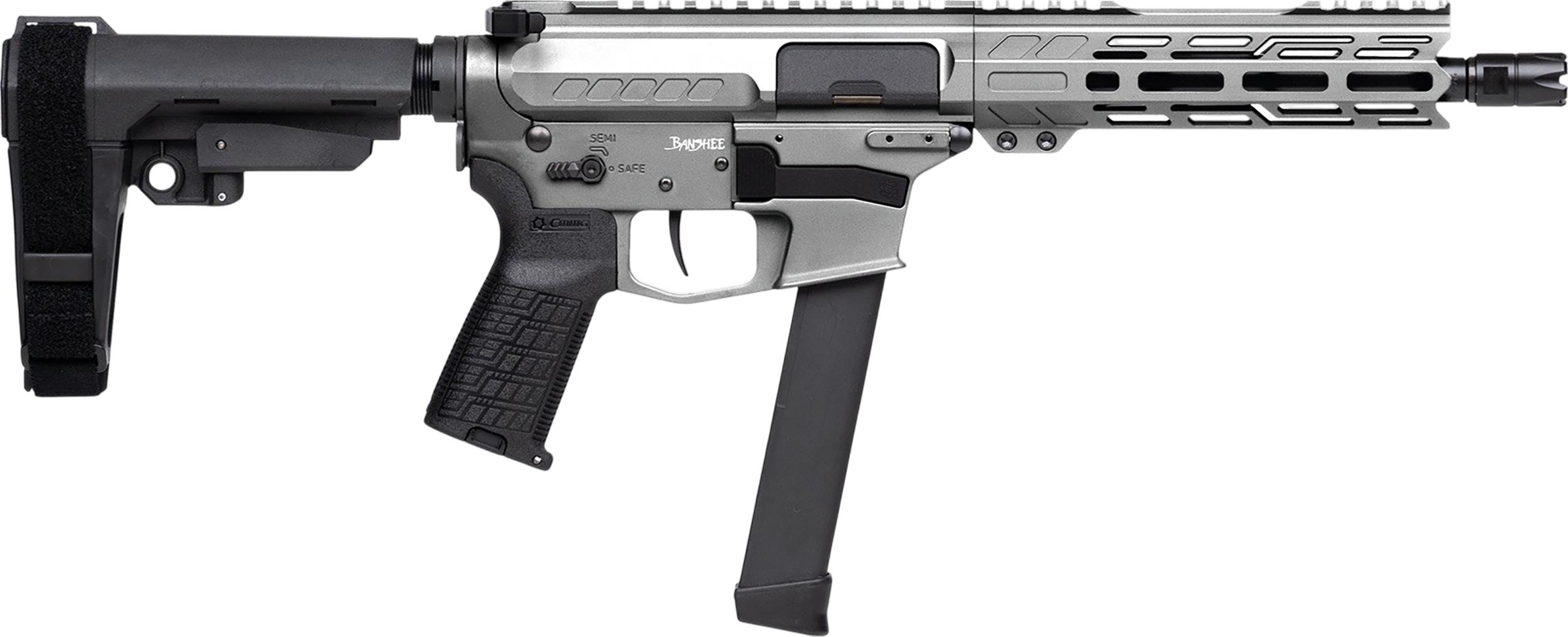CMMG Banshee FE MkGs 99A520F-TNG Pistol 9mm 8" 33+1 Semi-Auto Tungsten Cerakote, Threaded Barrel