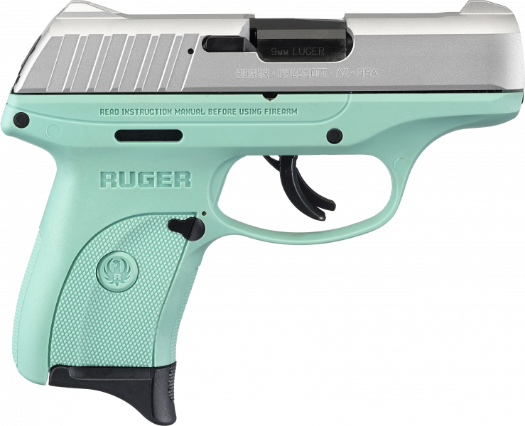 Ruger 13200 EC9s AS7rdSilver Slide Turquoise Frame