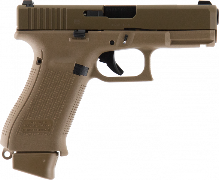 Glock 19X Gen 5 9mm Pistol, Bronze Nitron Finish, Glock Night Sights, 17 Rounds, 3 Mags - PX1950703