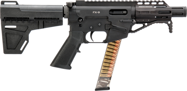 Freedom Ordnance FX9P4 FX-9 9mm NATO 4.50", 31+1, Shockwave Brace, Black Hard Coat Anodized Black, Polymer Grip