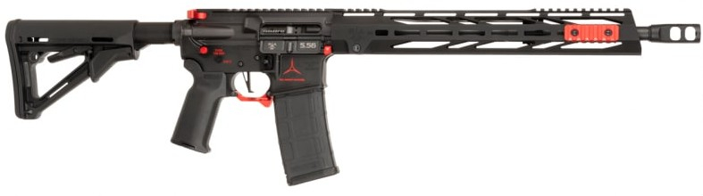 Red Arrow Weapons RAW15BR Semi-Automatic 223/5.56 AR-15 Style Rifle, Black with Red Accents, 16" Barrel, Magpul Furniture