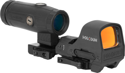 Holosun HS510CHM3X HS510C/HM3X Combo Black Anodized 1x 3x 2/65 MOA Red Circle w/Dot Reticle Includes Case