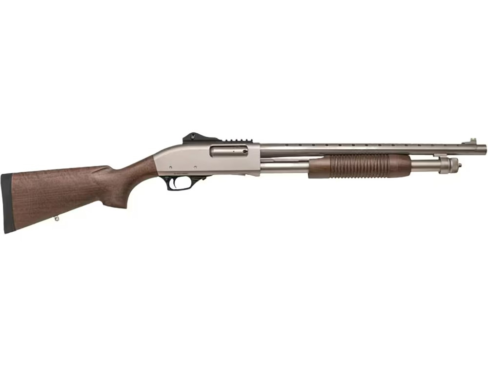 Tokarev USA 21000409 TX3 TX312HDMA1, 12 Gauge Pump Shotgun, Nickel Finish, Walnut Stock, 18.5" Barrel, 3", Ghost Ring Fiber Optic Sight, Heat Shield
