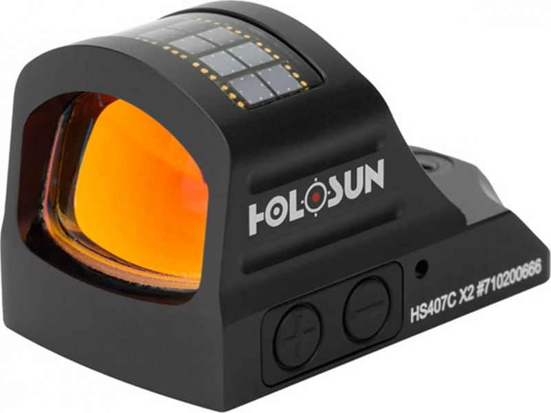 Holosun HS407CX2 HS407C X2 Black Anodized 1x 2 MOA Red Dot Reticle Fits Pistols Includes Battery/Lens Cloth/T10 L Key