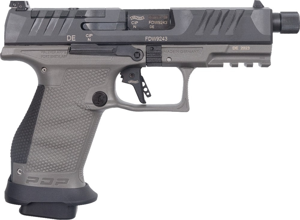 Walther PDP Pro SD Compact Optic Ready Semi-Automatic 9x19mm Pistol, 18+1 Capacity - Black/Tungsten Grey - 2876574