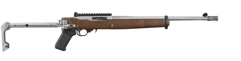Ruger 10/22 Semi-Automatic .22 LR Rifle, 16.5" Stainless Barrel, Samson Folding Stock - 31185