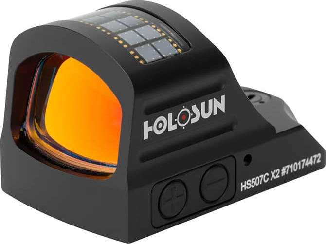 Holosun HS507CX2 HS507C X2 Black Anodized 1x 2/32 MOA Red Circle w/Dot Reticle Includes Battery/Lens Cloth/T10 L Key