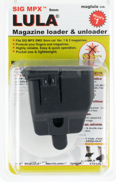 Maglula LU19B LULA Loader & Unloader Made of Polymer with Black Finish for 9mm Luger Sig MPX