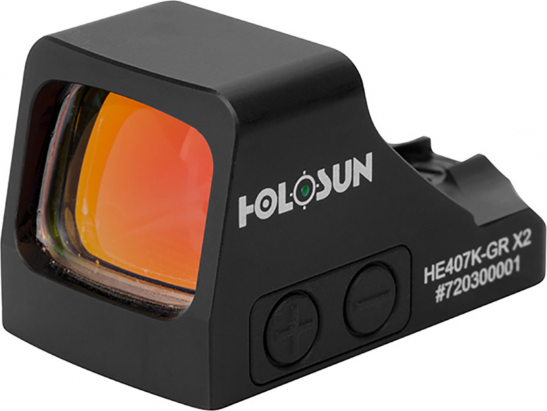 Holosun HE407KGRX2 HE407K X2 Black Anodized 1x 6 MOA Green Dot Reticle, Shake Awake Sensor Technology, Includes Lens Cloth/Multi Tool