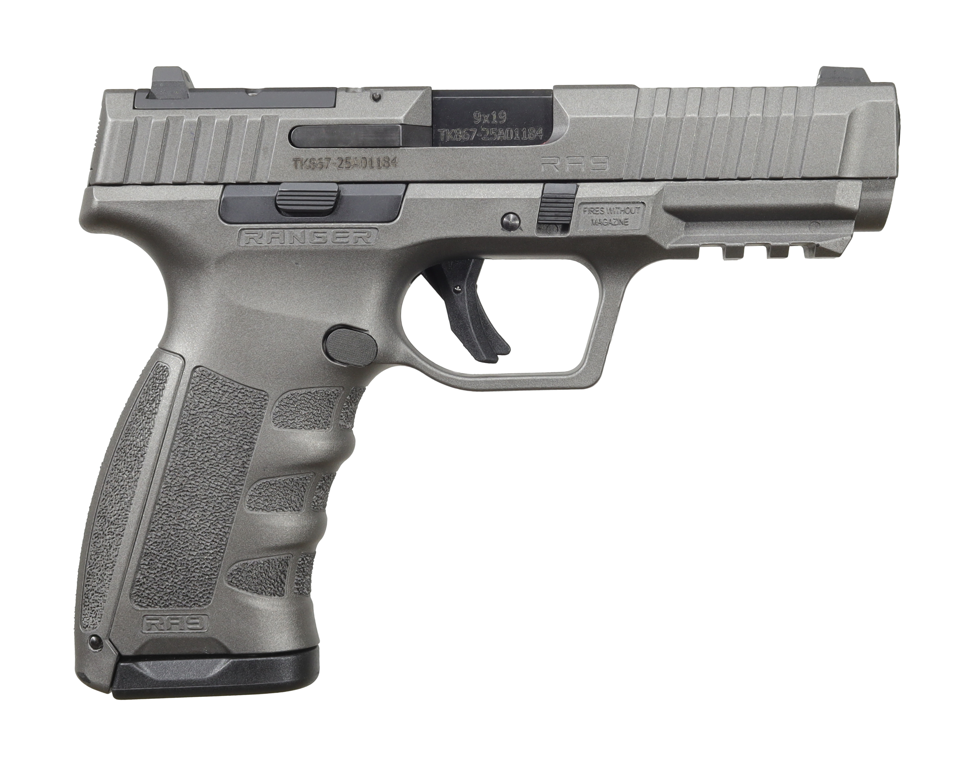Ranger Arms RA9 Defence02, Semi-Automatic 9mm Pistol, Striker Fired, 4" Barrel, CZ75 Magazine Compatible, 17rd Magazine, Tungsten