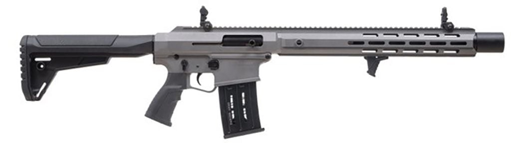 Panzer Arms AR12 PRO-L Semi-Automatic 12 Gauge Shotgun, 18.5" Barrel, 5+1 Capacity, Extended MLOK Handguard, Ambi Controls, Tactical Grey - PAAR12PROGLF