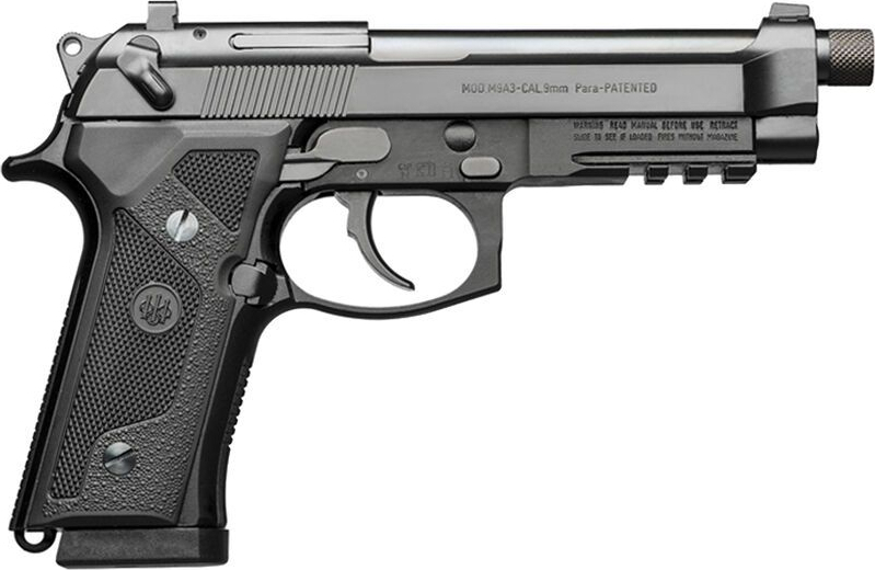 Beretta M9A3 Type F Semi-Auto Pistol 9mm 17rd 5.2" Threaded Barrel w/ Night Sights - Made in Italy - J92M9A3M0 W / 3 Mags