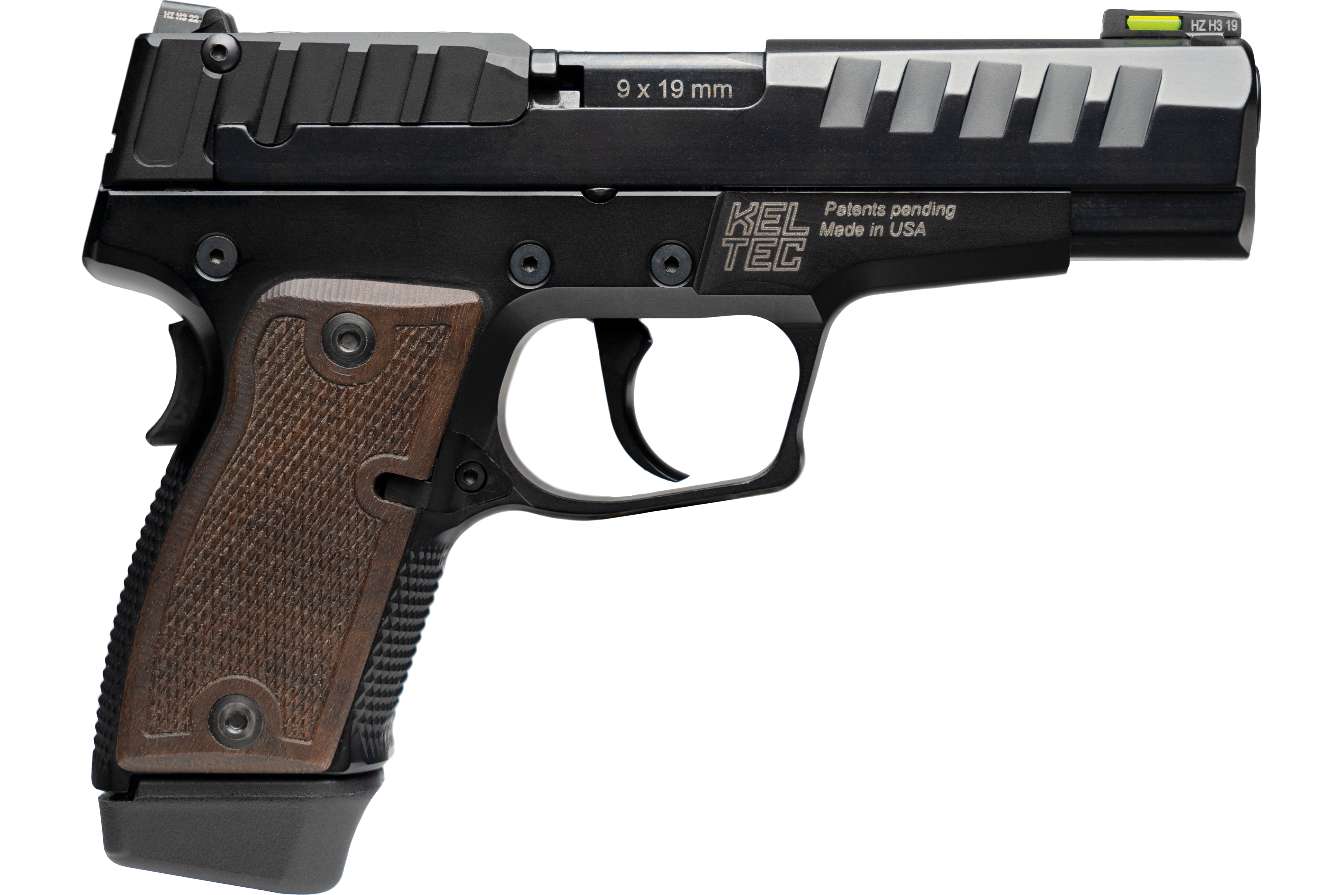 Kel-Tec P15MBLK P15 Semi-Auto, 9mm Handgun,Black HC Nitride SLD Walnut 15 Round