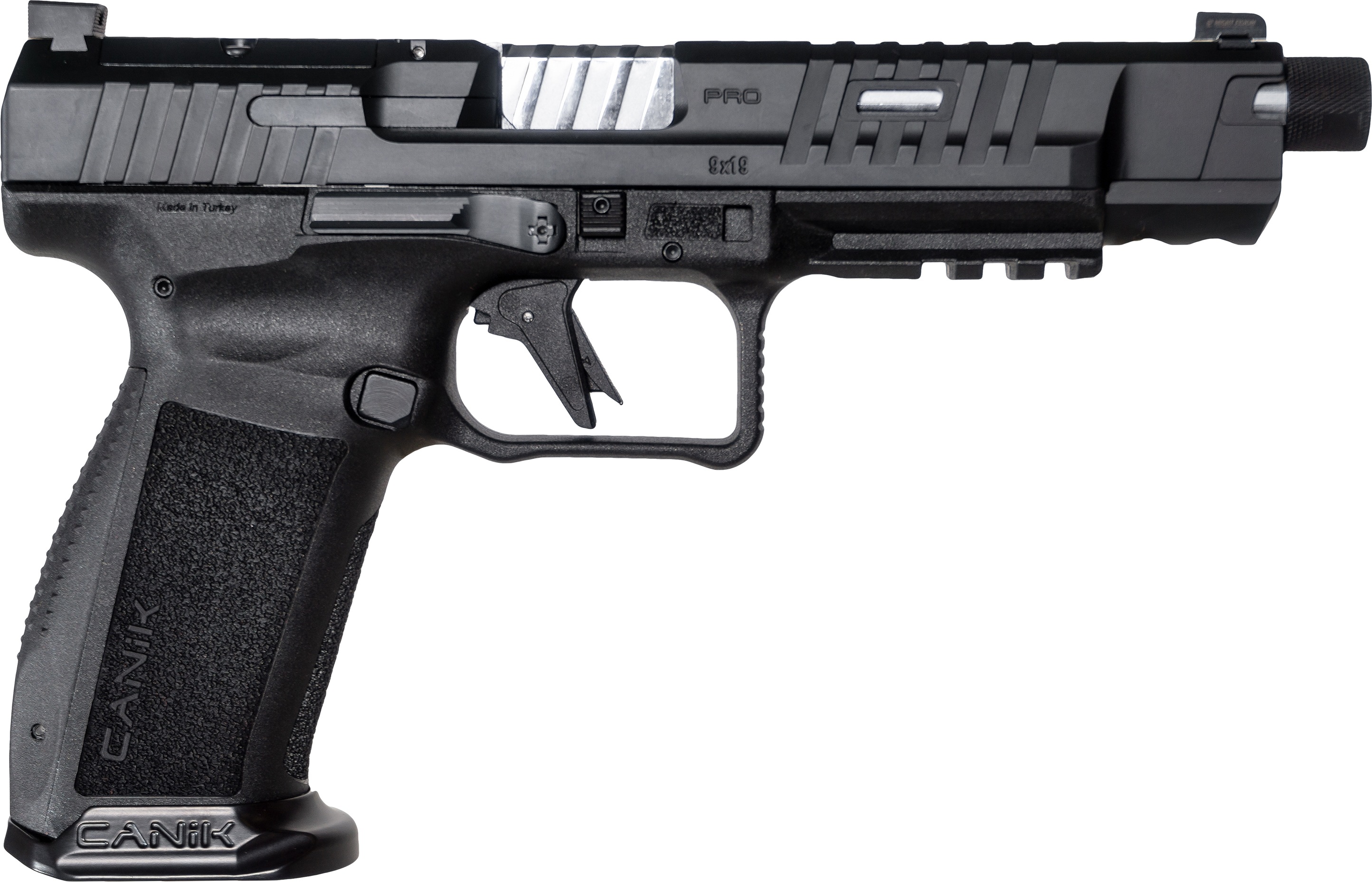 Canik HGP7157-N Canik Mete SFX PRO 9mm Semi-Auto Pistol,18 & 20 Rd Mag, 5.74" 1/2x28 Threaded Bbl,Optic Ready, Holster, Hard Case, Acc Pkg, Black