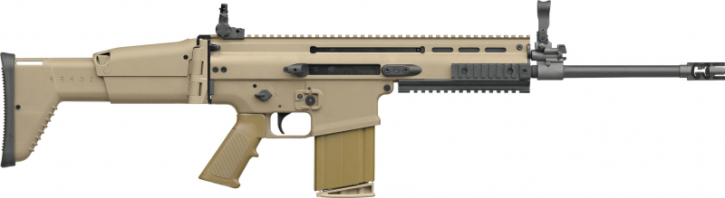 FN - SCAR 17S - Semi-Automatic Rifle - 16.25" Barrel - .308 Win - 20 Round Magazine - Non-Reciprocating Charging Handle - FDE - 98541-2