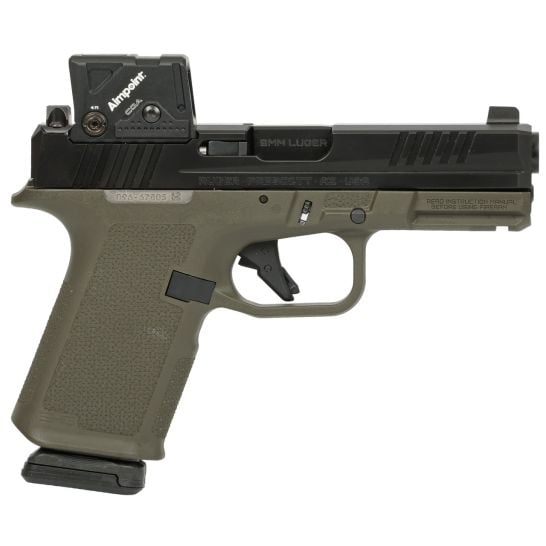 Ruger RXM COA, 9mm, Semi-Automatic Pistol, 4" Barrel, Magpul ODG Frame, 2-15rd Magpul Magazines, Co-Witness Blacked Out Sights, Aimpoint COA - 19463
