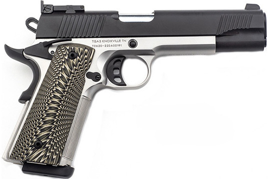 Tisas 1911 D10 10mm, S/A Pistol, 5" Barrel, Adj LPA Rear Sights, G10 Grips, Two-Tone SS And Black, Skeletonized Trigger, Ambi Safety, - 8 Round