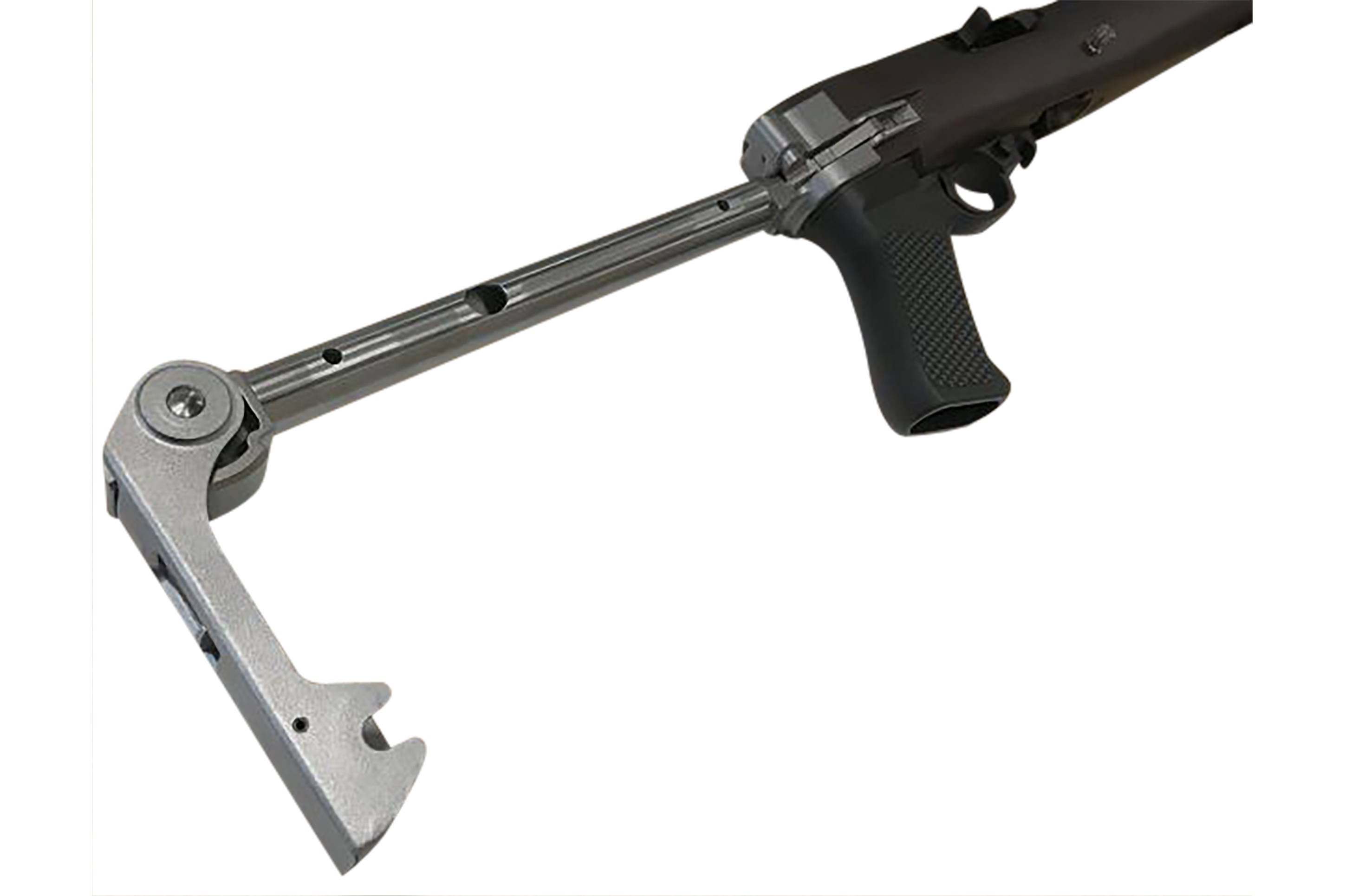 Samson 10-00037-00 A-TM Folding Stock Stainless Steel & Walnut Finish with Black Polymer Grip for Ruger 10/22 (Rifle Parts NOT Included)