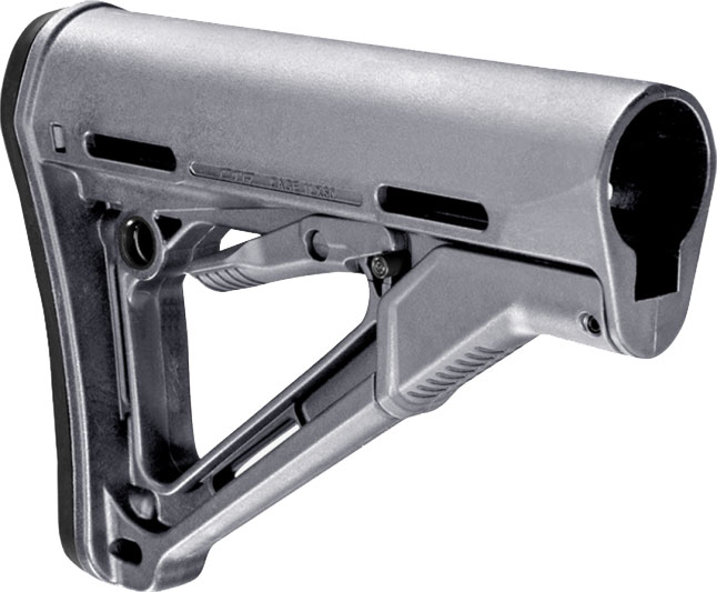Magpul MAG310-GRY CTR Carbine Stock Stealth Gray Synthetic for AR-15, M16, M4 with Mil-Spec Tube (Tube Not Included)