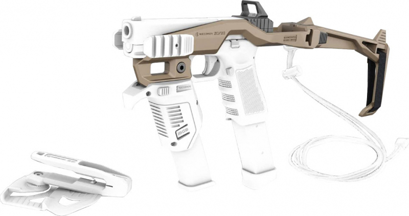 Recover Tactical 20/20b Tan Stabilizer Brace W/ Strap and Low/High Charging Handles For Glock Models 17/19/22/23/24/31/32/34/35/45 - 2020B-02