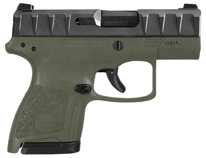 Beretta APX Carry Semi-Auto Pistol 9mm 6/8rd 3.07" Barrel OD Green Frame w/ Black Slide - JAXN92007