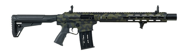Panzer Arms AR12 PRO-L Semi-Automatic 12 Gauge Shotgun, 18.5" Barrel, 5+1 Capacity, Extended MLOK Handguard, Ambi Controls, Multicam Black - PAAR12PROBMLF