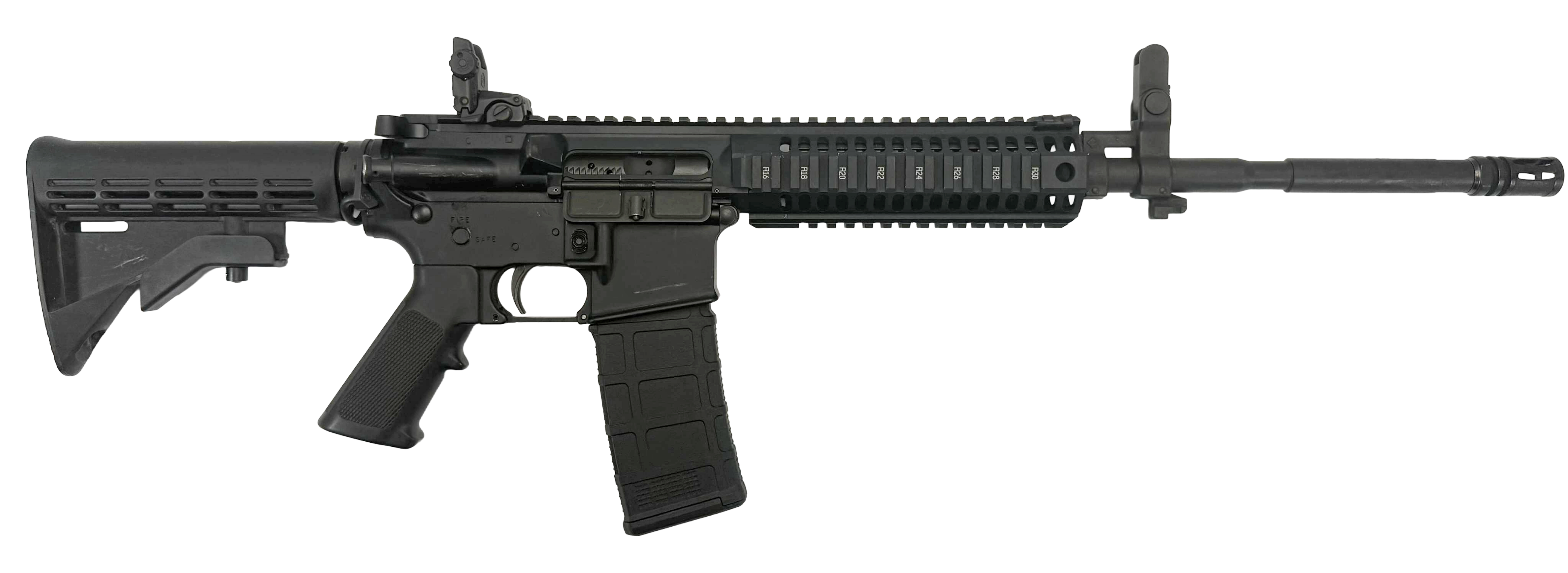 Colt Defense Law Enforcement Used Turn-In, M4-AR-15 Carbine Rifle 5.56 Nato, 16" Barrel, 1:7 Twist, Monolithic Quad Rail Upper Receiver, Flip Up Sights