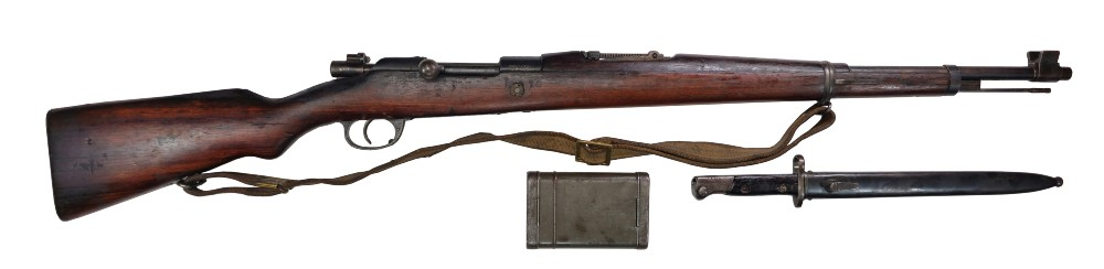 DWM 1904-39 Portuguese Contract 8mm Mauser Bolt Action Rifle, Non-Matching W/Numbers Matching Bayonet to Receiver, Sling & Cleaning Kit - Fair to Good