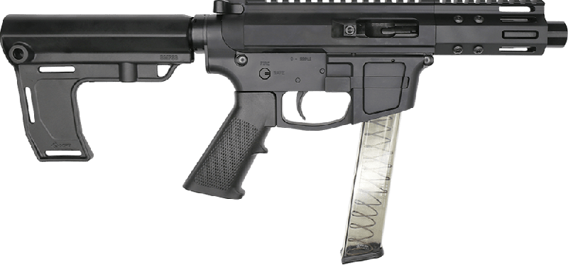 Foxtrot Mike FM-9 Semi-Automatic AR-15 Pistol 9mm 3" Barrel With Faux Suppressor, 5" M-Lok Rail, Glock Magazine Compatible - W / MFT Pistol Brace.