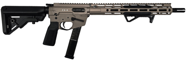 Freedom Ordnance FX-9 Semi-Automatic 9x19mm FDE Rifle, 14.5" Barrel with Pinned & Welded Flash Hider, 13.5" M-LOK Handguard, B5 Furniture - FX9R16WP-W-FDE