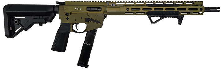 Freedom Ordnance FX-9 Semi-Auto 9x19mm ODG Rifle, 14.5" Barrel with Pinned & Welded Flash Hider, 13.5" M-LOK Handguard, B5 Furniture - FX9R16W-W-ODG
